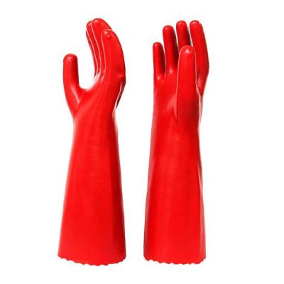 Chemical Resistant Long Cuff Wells Lamont PVC Gloves 167l