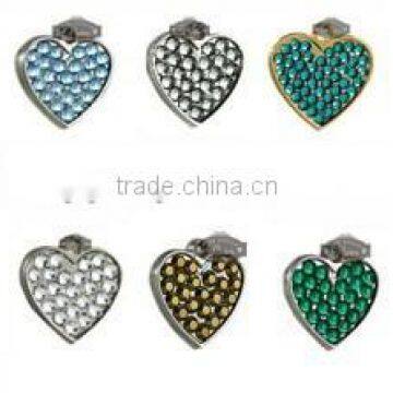 customized crystal heart pet ID charm for necklace