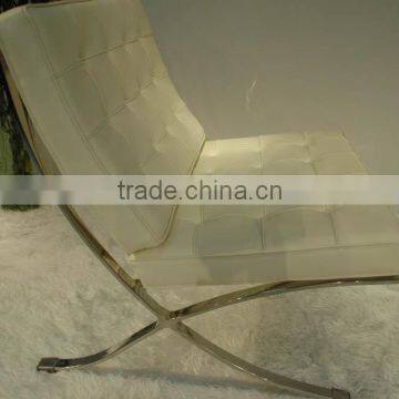 Replica High Grade Italian Genuine Leather Ludwing Mies Van Der Rohe Cream Color Barcelona Leisure Sofa for Living Room photo-3