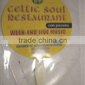 Wavy Paddle Fan Handle, wood Sticks handle paper fan for advertisment