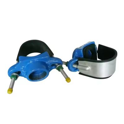 Ductile Iron DI universal Thread Outlet Stainless Steel Band Saddle Clamp Tapping Belt Saddle