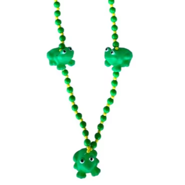 Колье из бусин для Мa(chǎn)rdi Gras с лягушками и светодиодами, с индивидуальным логотипом для вечеринок