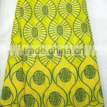 J569-2 ash color heavy swiss voile embroidery african lace fabric