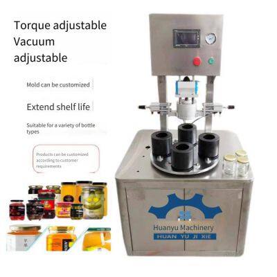 Dingfeng Vacuum Capping Machine, Four-station Fully Automatic Glass Can and Chili Sauce Can Capping Machine, Vacuum Packaging Machine photo-3
