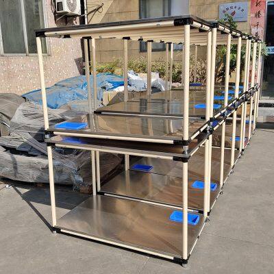 Steel Lean Tube Trolley With Ergonomic Handle and Anti-Slip Deck for Workshop Transport