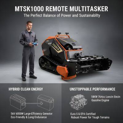 Vigorun MTSK1000 Robot Lawn Mower, Continuous Operation Mulcher De Tractor for Residential Green Spaces