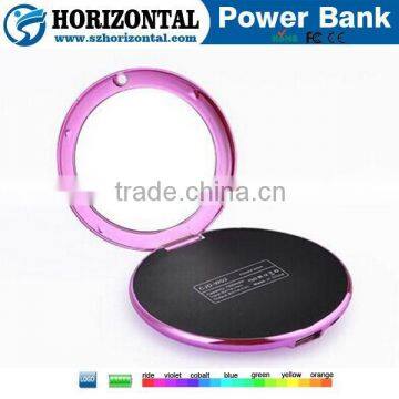 High capacity fashion mirror power bank 4000mah,universal power bank with fc ce rohs