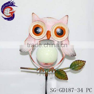 metal glow in dark owl stakes for garden decor