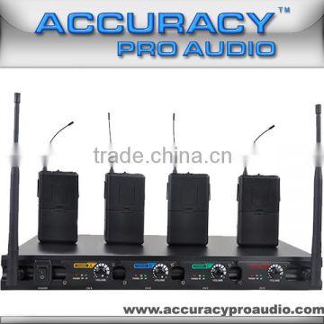 4 Channels Lavalier Body-Pack Wireless Mini Microphone UHF-408