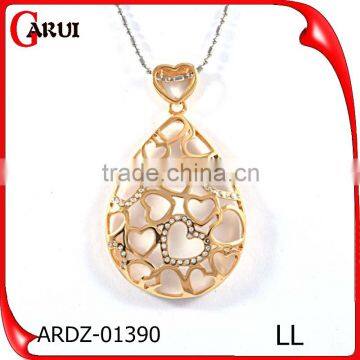 Women'S Gender Drop Water Shape Gold Plated Edge Druzy Gemstone Pendant