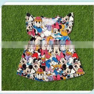 yiwu china supplier mouse Mermaid turtle dinosaur turkey kid dress latest design girls top