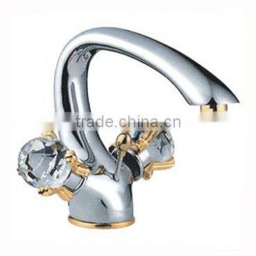 Brass two handle face basin faucet