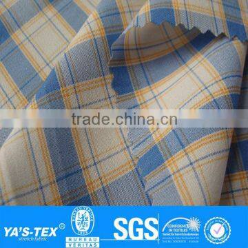 plaid polyester 4 way spandex fabric textile