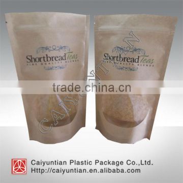 Kraft paper bag with clear window/stand up paper food bag