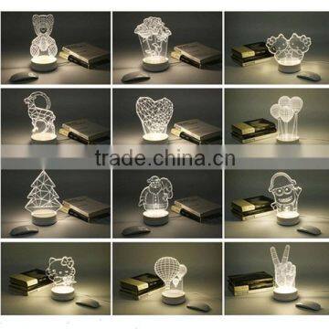 Creative 3 d small night lamp chandeliers new LED 3D stereo lamp Creative gifts