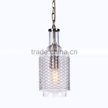 Brass Net Clear Hand Blown Art Glass Pendant Light Ceiling Lamp