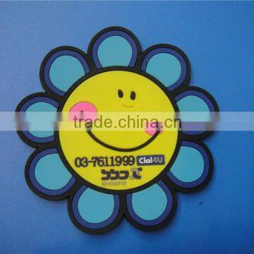 Promotional pvc coaster flower design 2D cup coaster