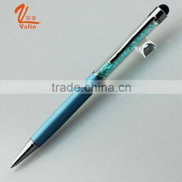 Multi color metal crystal stylus pen in ballpoint pen with company logo                        
                                                Quality Choice