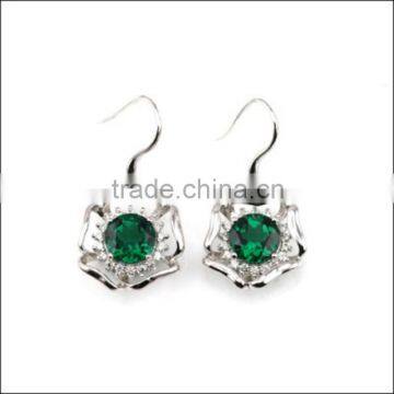 925 Stering Silver Created Emerald Set Jewelry