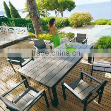 outdoor aluminum frame furniture wood table