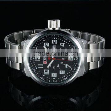 MR024 Brand New Black face Design mens man analog army military sport stainless steel wrist watch