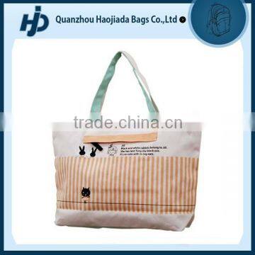 Durable zipper closure canvas tote bag