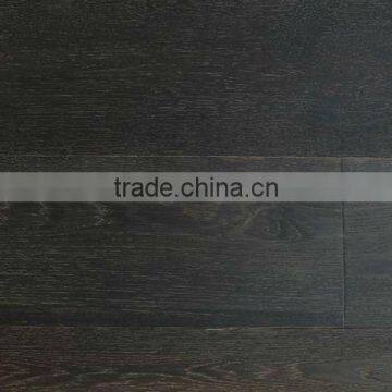 Light brushed carbonized oak engineered hardwood flooring