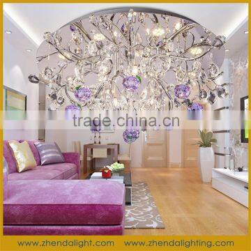 new arrival purple crystal led dinning room lighting