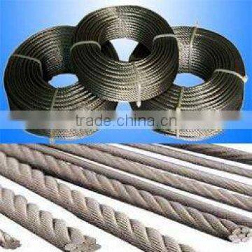 stainless steel wire rope for clutch and brake