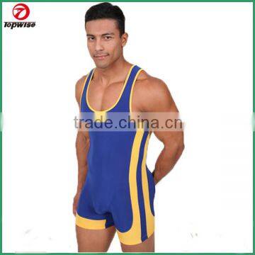 Blue Black Red scrimmage men wrestling singlet in cheap price bodysuit wrestling singlet