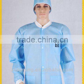 White PP Lab Coat with Single Collar