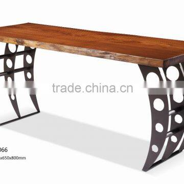 Modern Design Solid Wood Desk Special Stainless Steel Base Used As Learning Desk