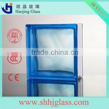 haojing side coloured pattern glass brick with top quality