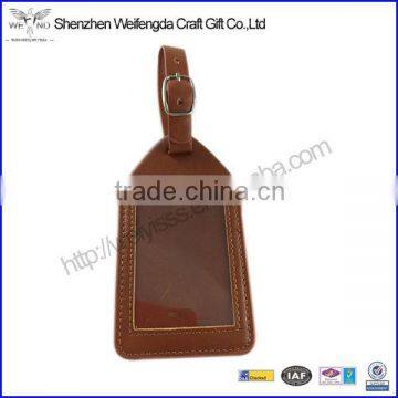 Generic pu leather luggage tag with transparent pvc window