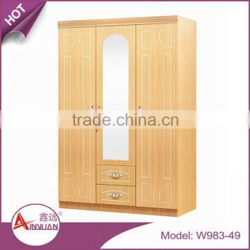 Bedroom Furniture Mirrored Almirah 4 Doors Modern Wooden Easy Assembled Wardrobe photo-6