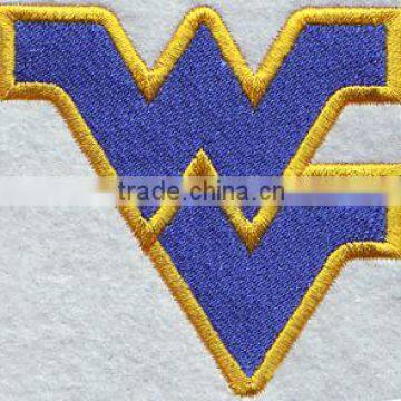 high quality letter logo sew on custom embroidery patches for hat