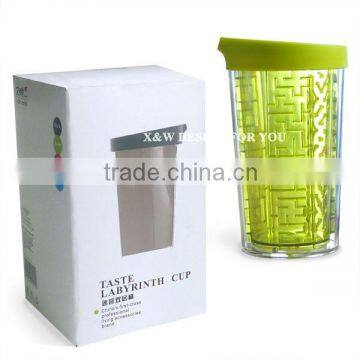 X&W 350ml fancy maze clear tumbler