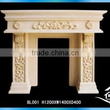 Contemporary carved fireplace surround