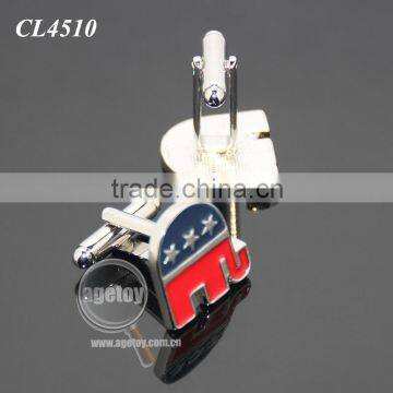 Elephant Shaped United States Vote Election Souvenir Customize Logo Zinc Alloy Metal Enamel Engrave Cufflinks photo-3
