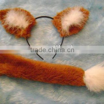 Fantastic Mr Fox Ears & Tail Set Fancy Dress Costume Foxy Fox Animal Cosplay H073