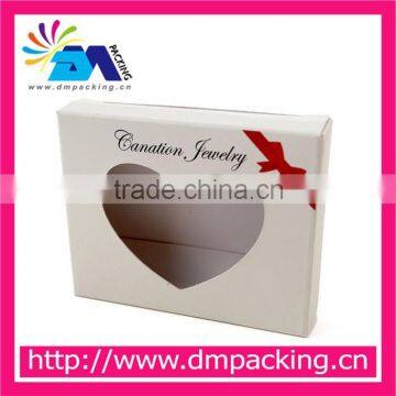 Promotional gift paper box with heart pvc window