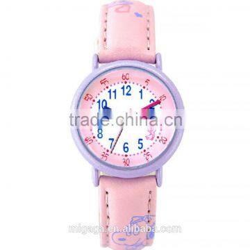 3 ATM Water Resistant Muticolor Sweety Child Quartz Watch PU Leather Strap