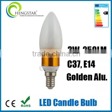 reliable quality golden heatsink aluminium led tea light candle, e14 c37 led tea light candle