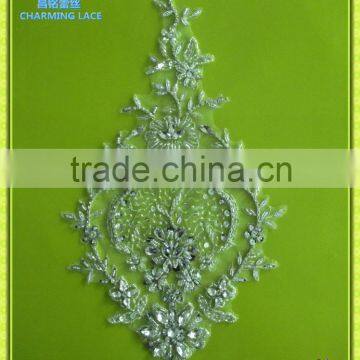 beaded embroidery applique for garment M003B