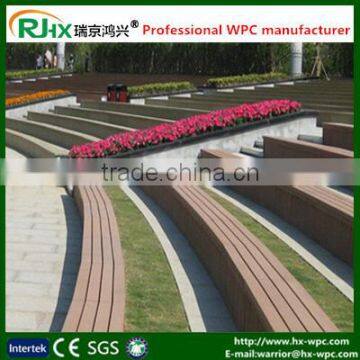 Engineered hard wood plastic composite decking floor with high quality warranty and good price