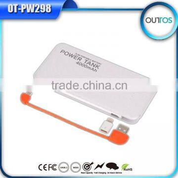best selling premium 2016 built-in cable power bank mobile charger