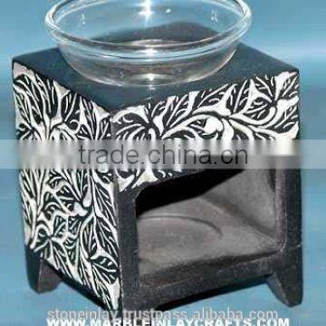 Black Soapstone Oil Burner, Aroma Oil Diffuser