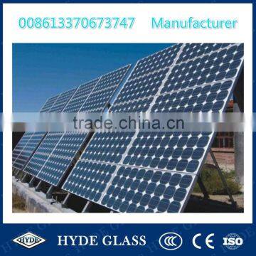 China 3.2mm tempered ultra clear low iron pattern glass for solar cell