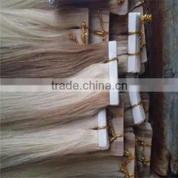 16" to 24" Tape in Skin Human Hair Extension,Remy Tape Hair Extensions,Mix Color