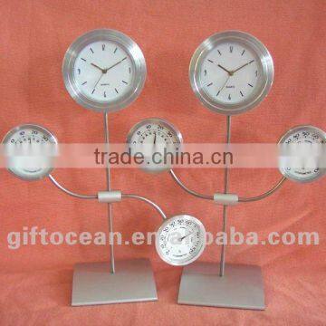 metal gift clock,weather station clock,thermometer & hygrometer